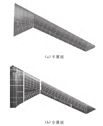 半翼展及全翼展有限元模型