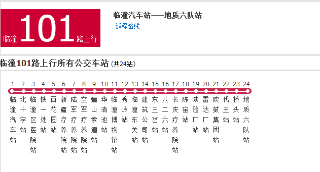 臨潼公交101路