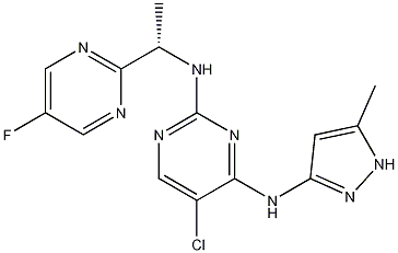 5-氯-N2-[(1S)-1-（5-氟-2-嘧啶基）乙基]-N4-（5-甲基-1H-吡唑-3-基）-2,4-嘧啶二胺