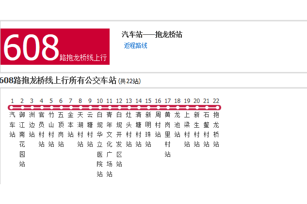 佛山公交608路抱龍橋線