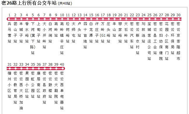 北京公交密26路