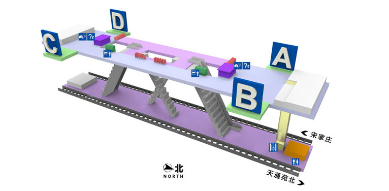 天壇東門站站內立體圖