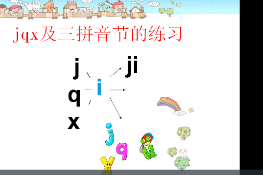 jqx及三拼音節的練習