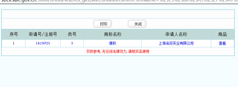 國家商標管理局註冊備案貼圖