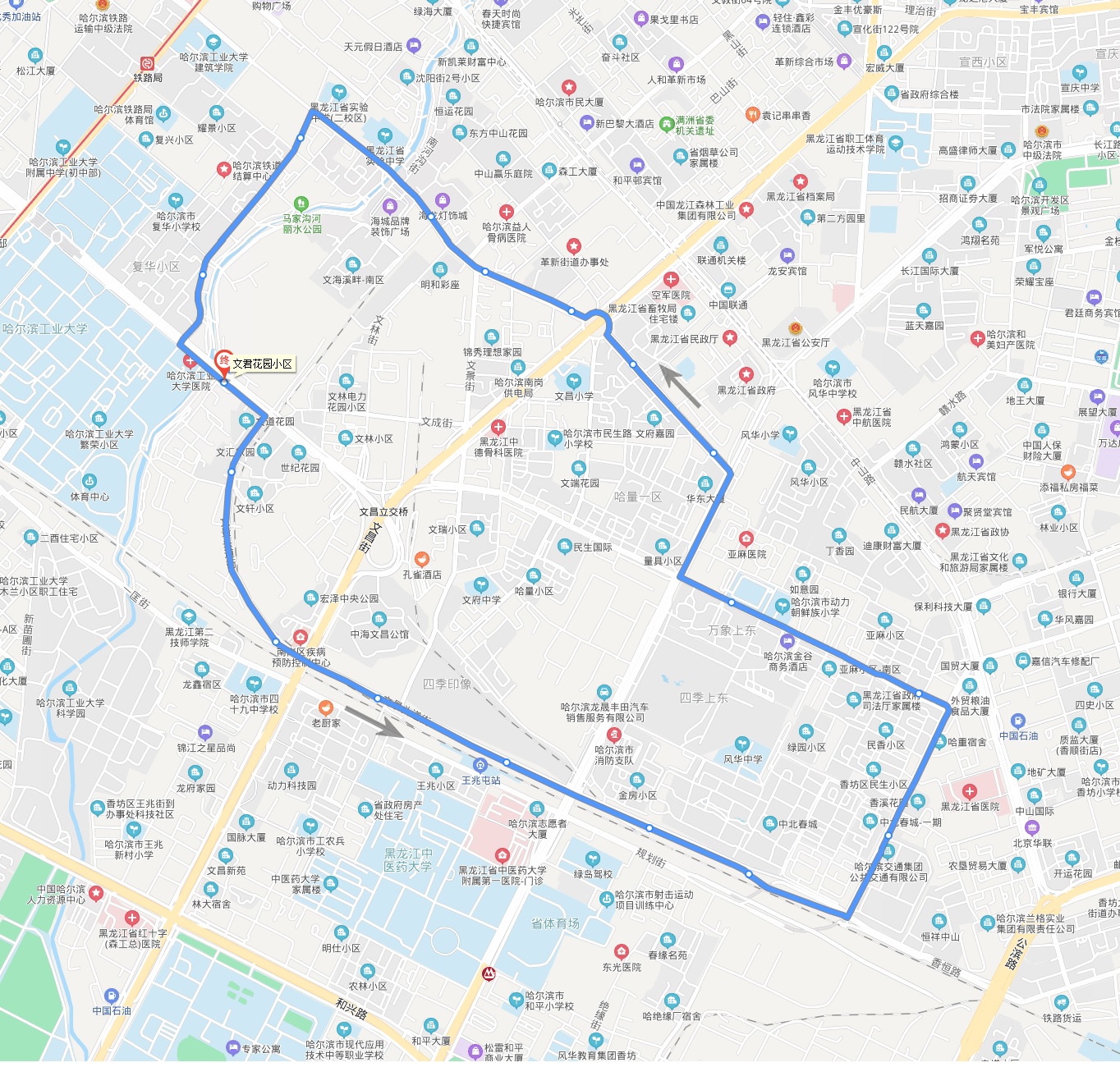 哈爾濱公交文景頭道街環線1路