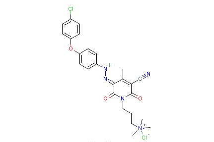 5-[[4-（4-氯苯氧基）苯基]偶氮]-3-氰基-6-羥基-N,N,N,4-四甲基-2-氧代-1(2H)-吡啶丙銨氯化物