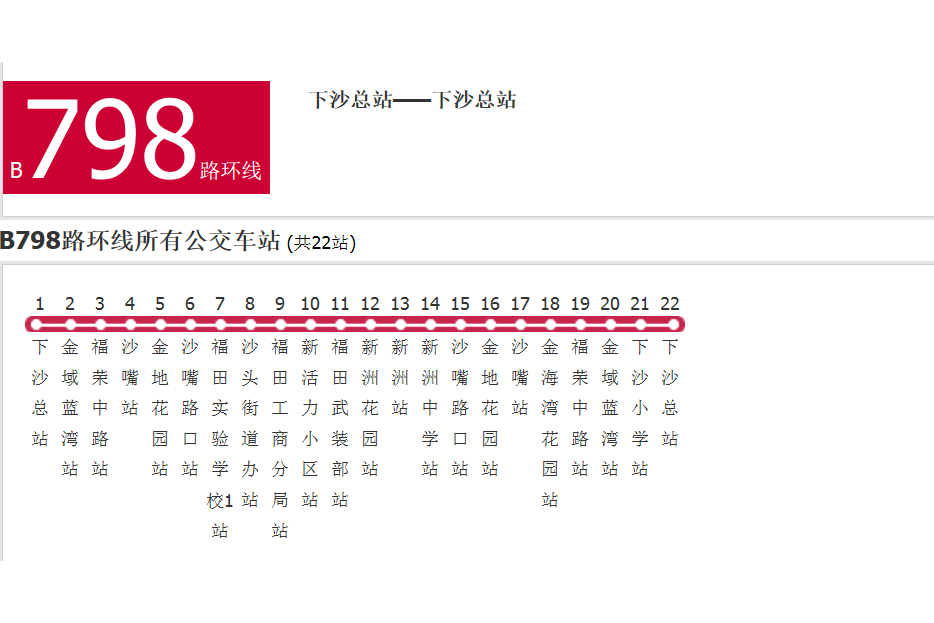 深圳公交B798路環線