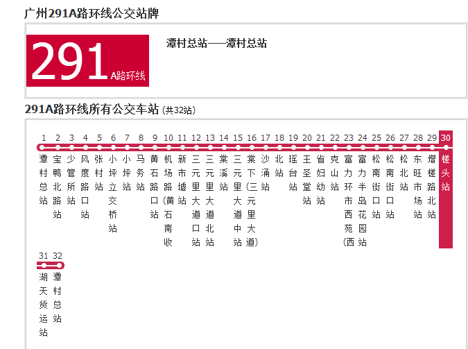 廣州公交291A路環線