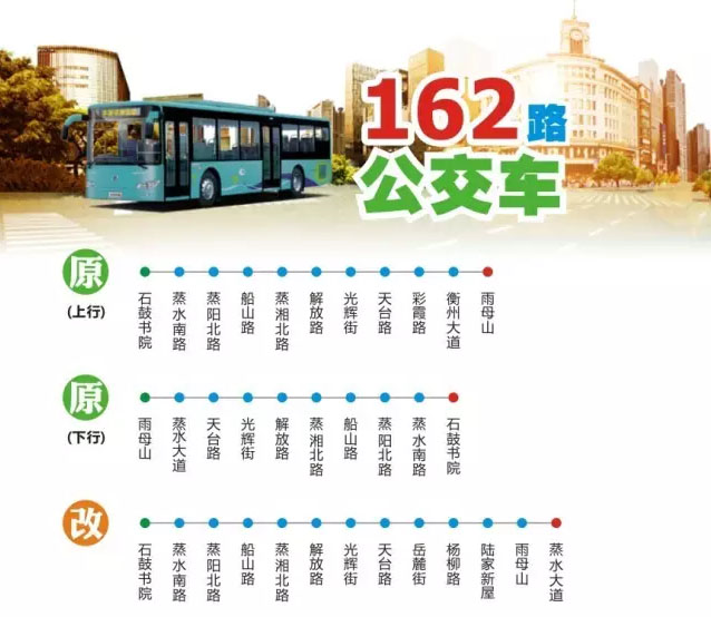 2016年6月衡陽12條公交線路調整