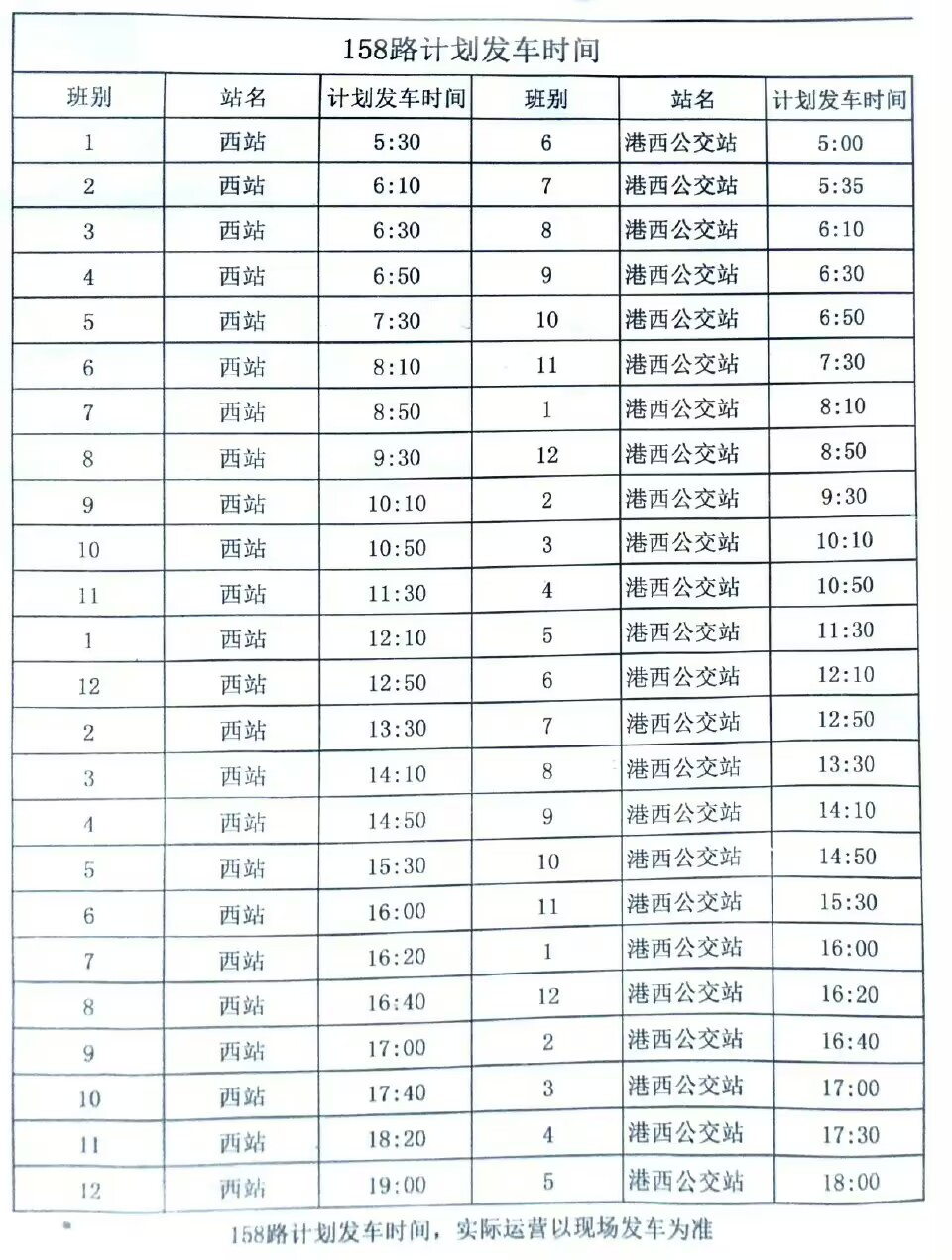 天津公交158路