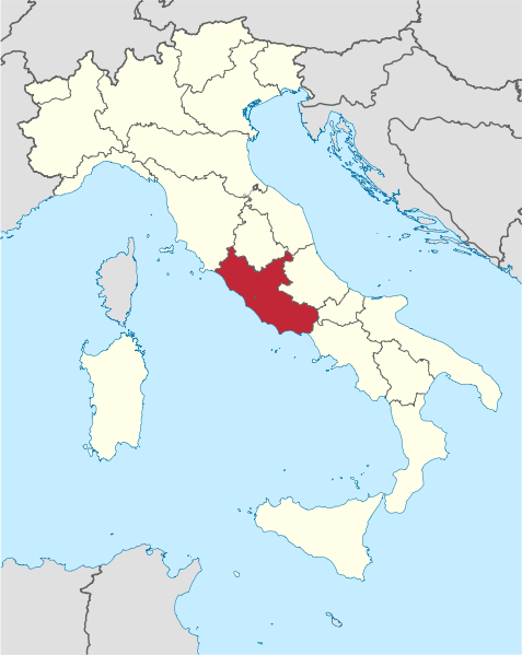 拉齊奧大區在義大利的位置