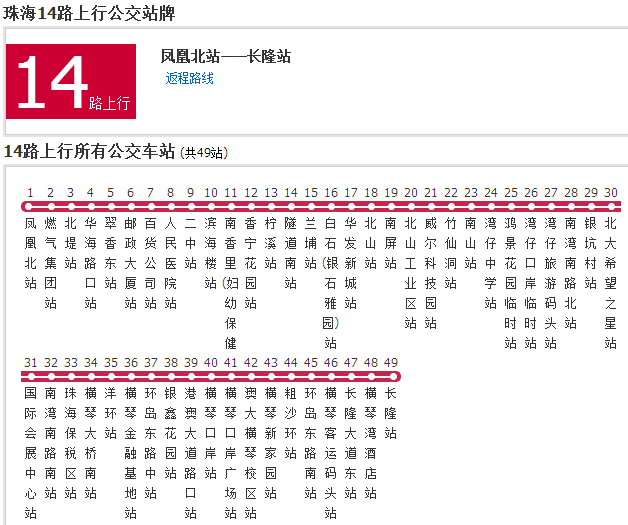 珠海公交14路