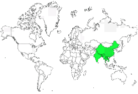 灰胸藪鶥分布範圍圖