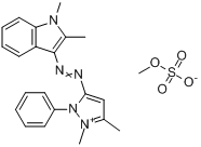 3-[（1,2-二甲基-1H-吲哚-3-基）偶氮]-1,5-二甲基-2-苯基-1H-吡唑（硫酸甲酯）鹽