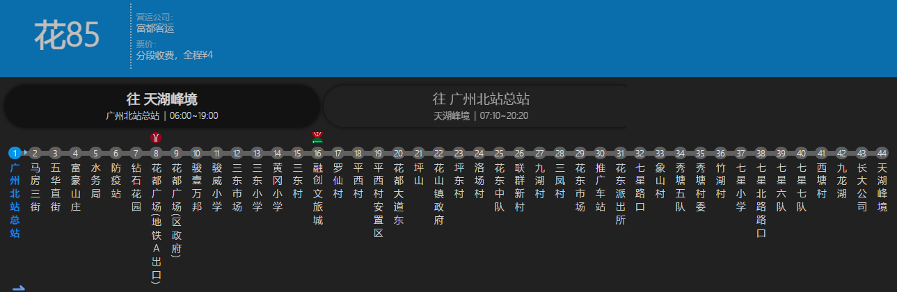 廣州公交花85路