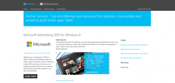 Windows Store 一站式開發者資源門戶