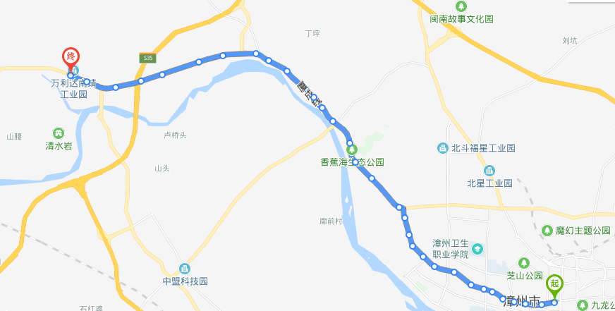 漳州公交9路夜班路線圖