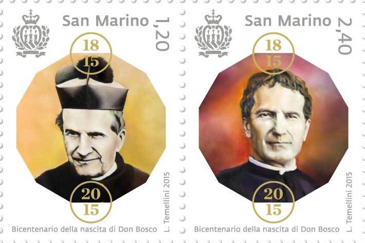 聖若望·鮑思高誕辰200周年(聖馬利諾發行郵票)