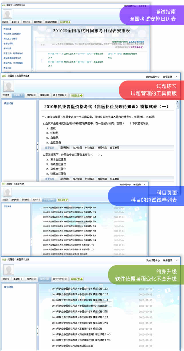 2010年執業獸醫資格考試教材配套備考學習軟體