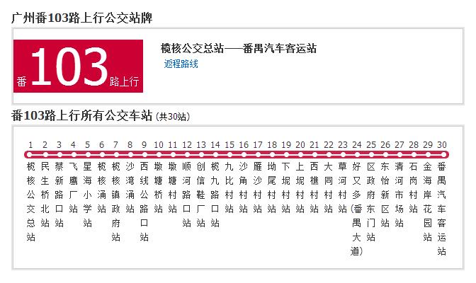 廣州公交番103路