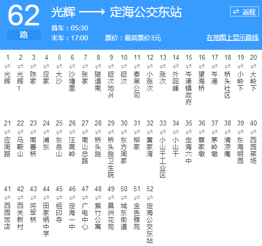 舟山公交62路