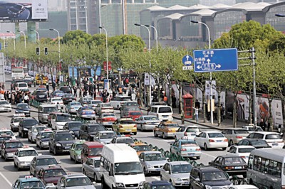 上海浦東堵車