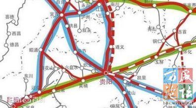 渝貴高鐵線路圖（虛線）