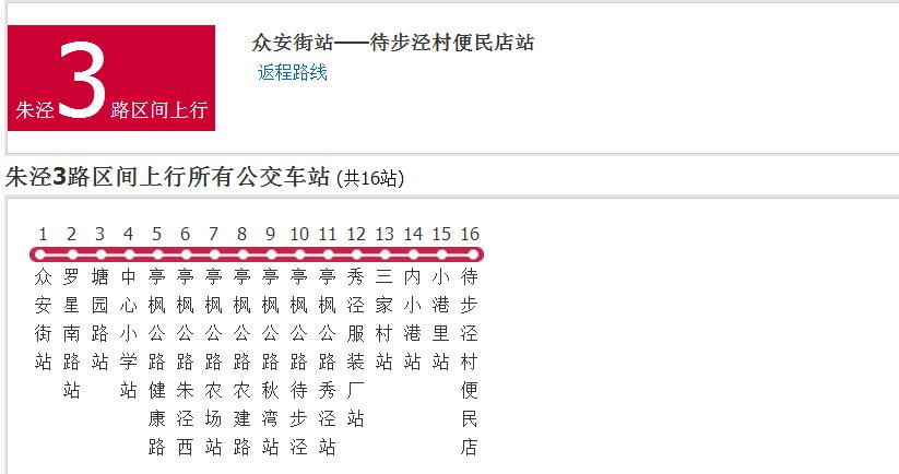 上海公交朱涇3路區間