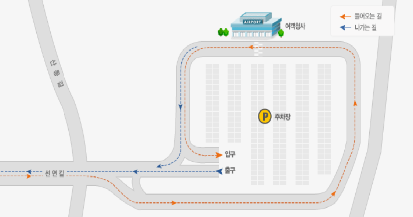 群山機場停車場示意圖