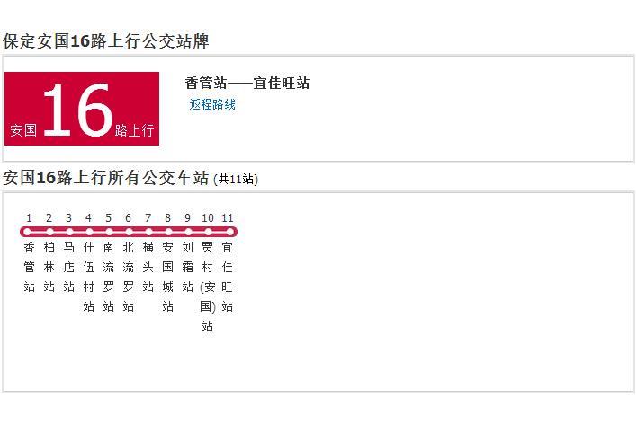 保定公交安國16路