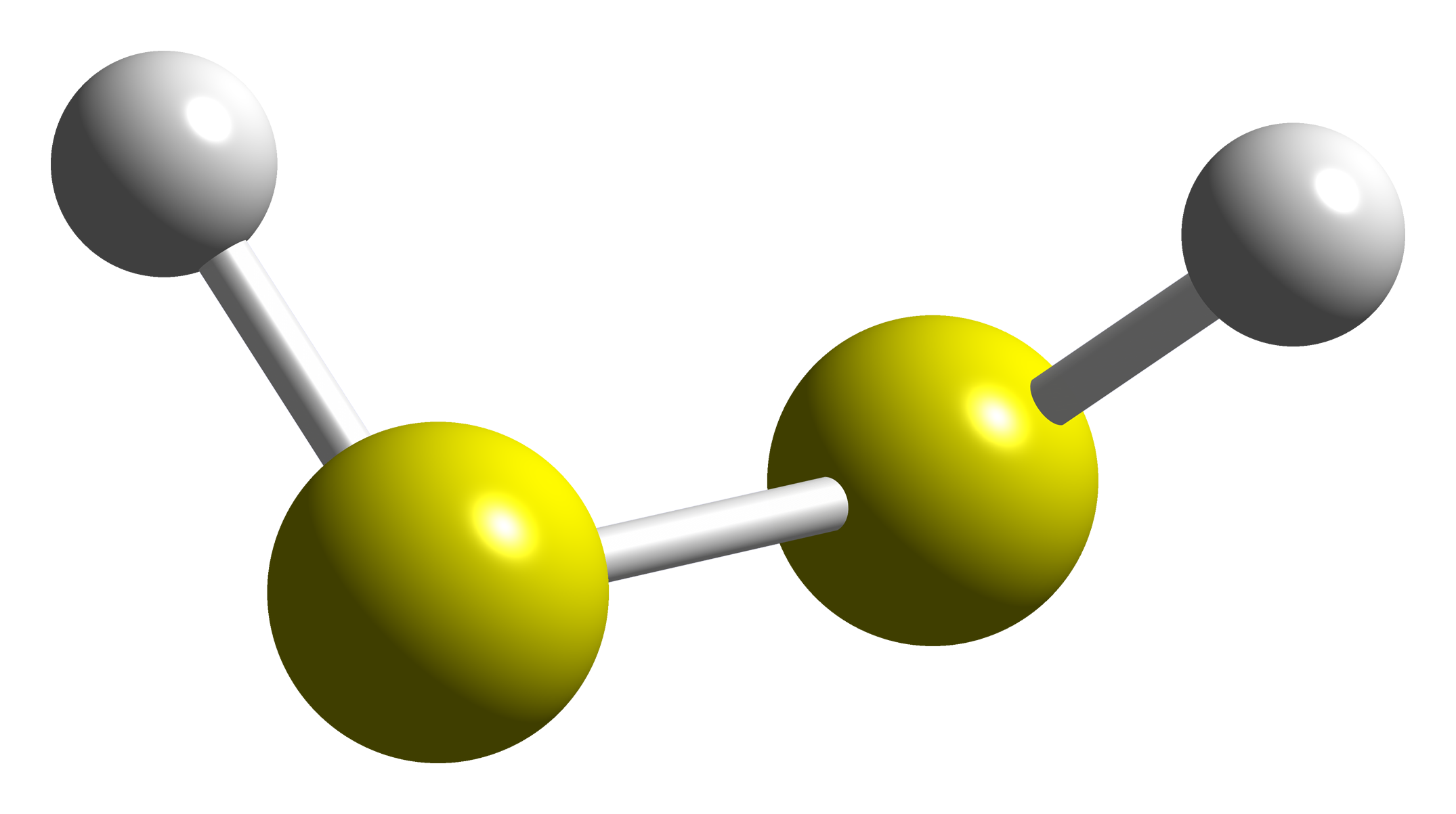 二硫化氫3D球棒模型