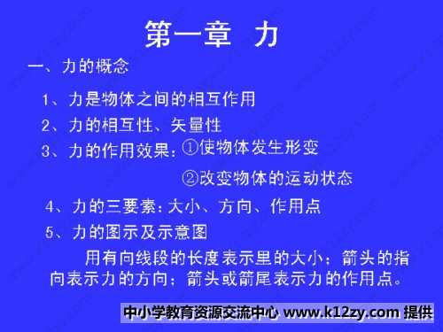 國中教科書對力的三要素的說明