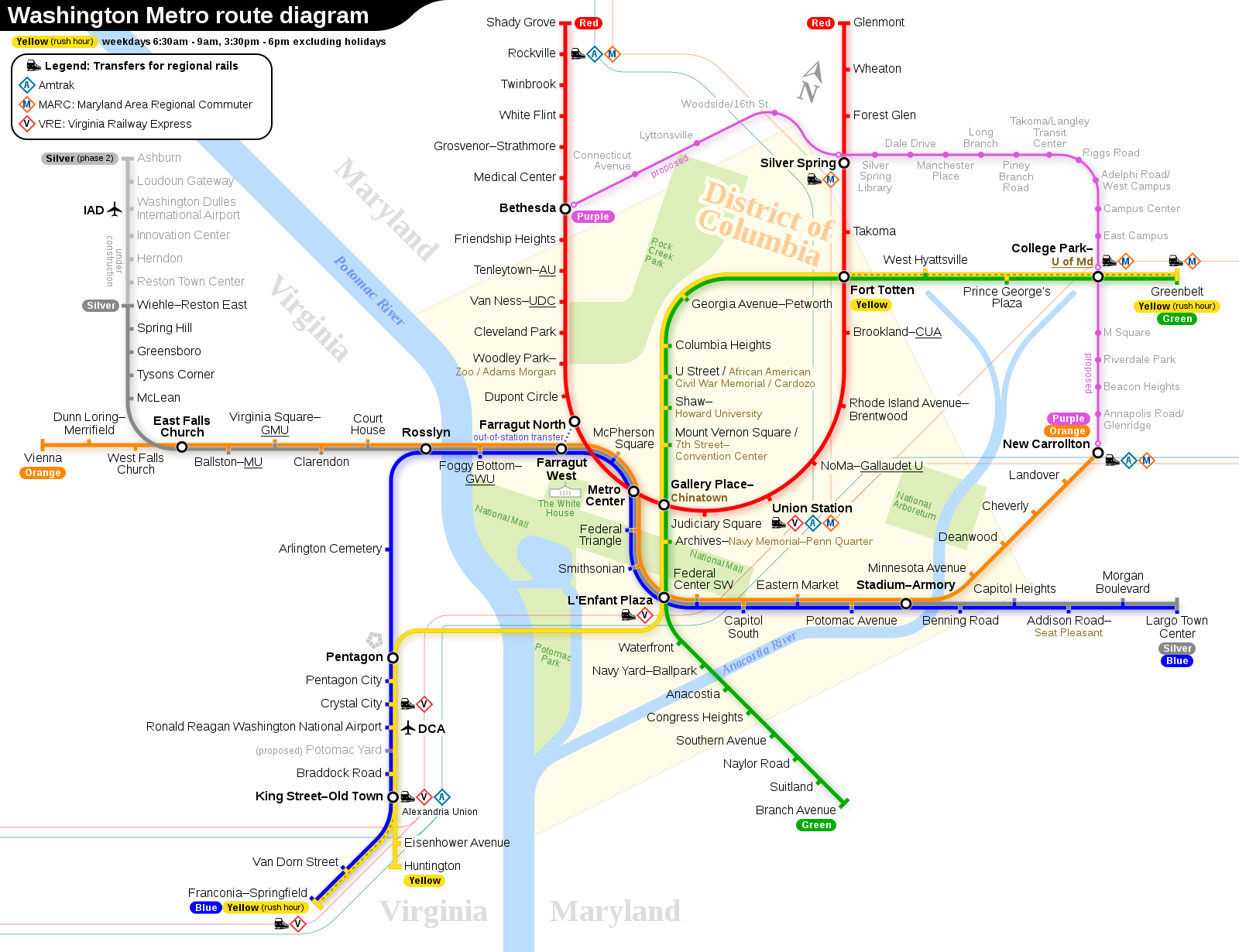 華盛頓捷運線路圖