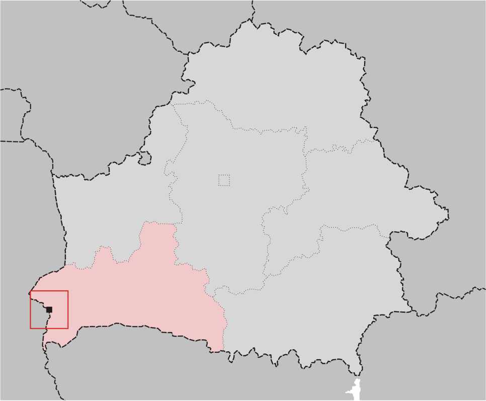 白俄羅斯布列斯特州及首府的地理位置