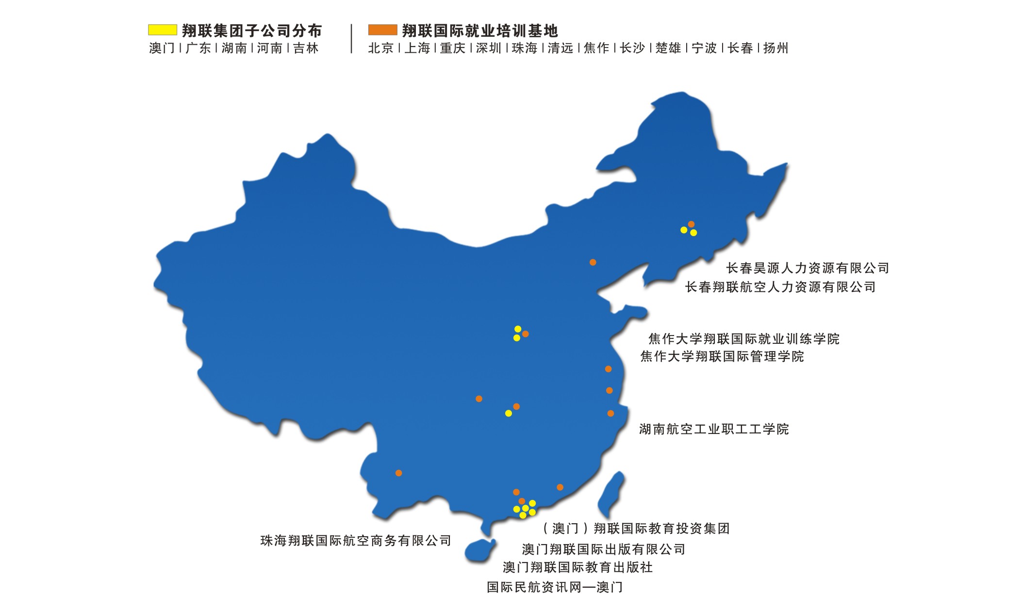 翔聯國際子公司分布