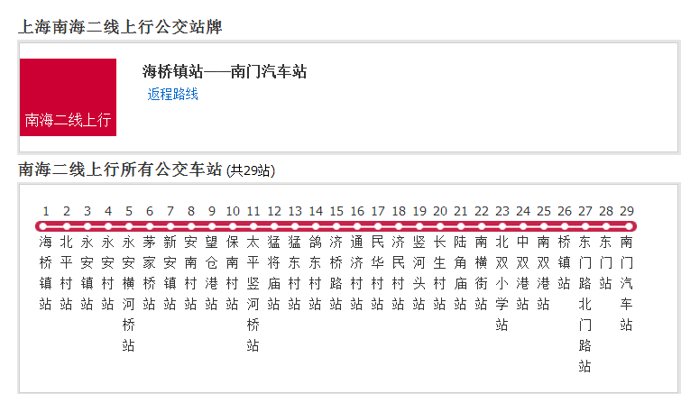 上海公交南海二線