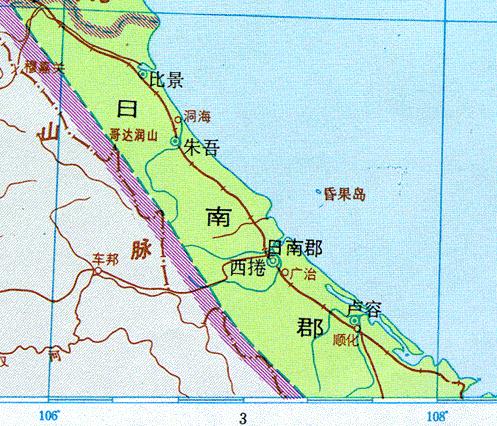 西漢日南郡今越南廣治市西北