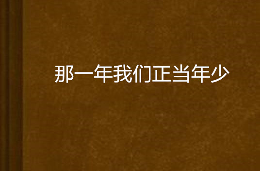 那一年我們正當年少