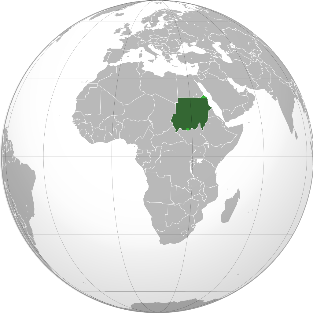 蘇丹在世界上的位置