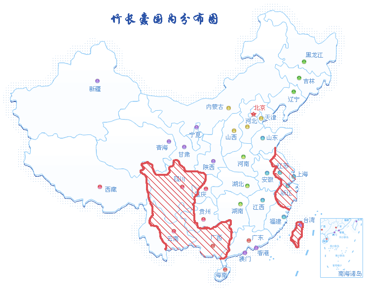 竹長蠹(國內分布圖)