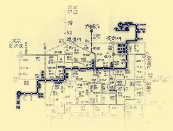 北京公交13路舊線路圖