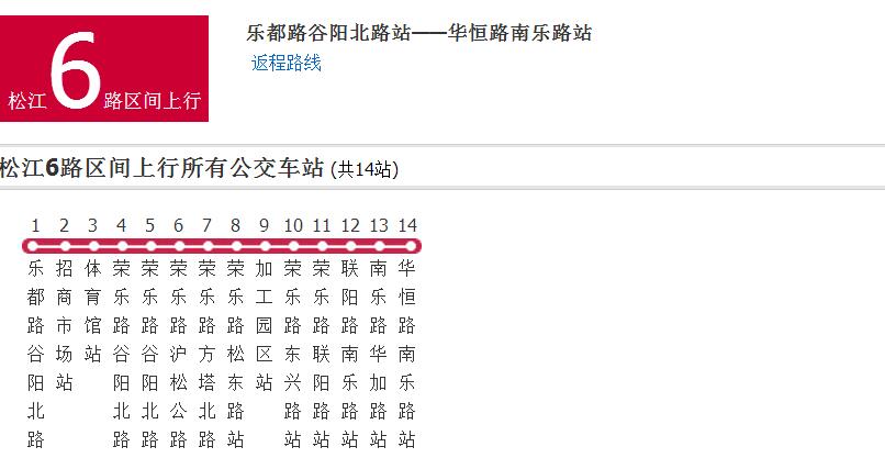 上海公交松江6路區間