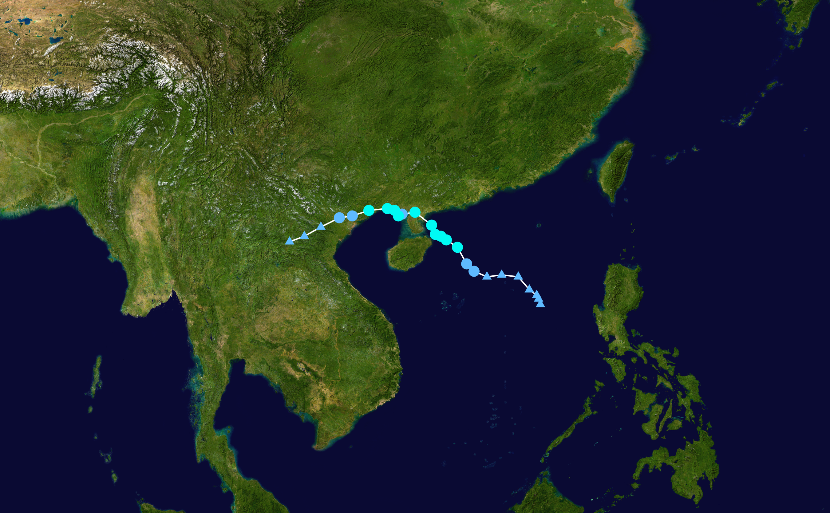 2019年第7號颱風“韋帕”路徑圖