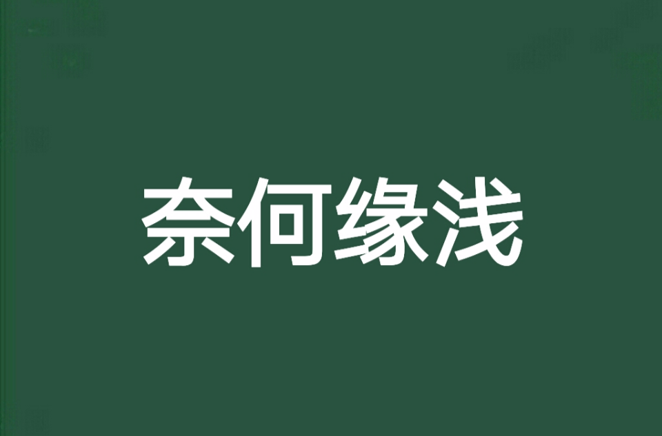 奈何緣淺(言情小說)