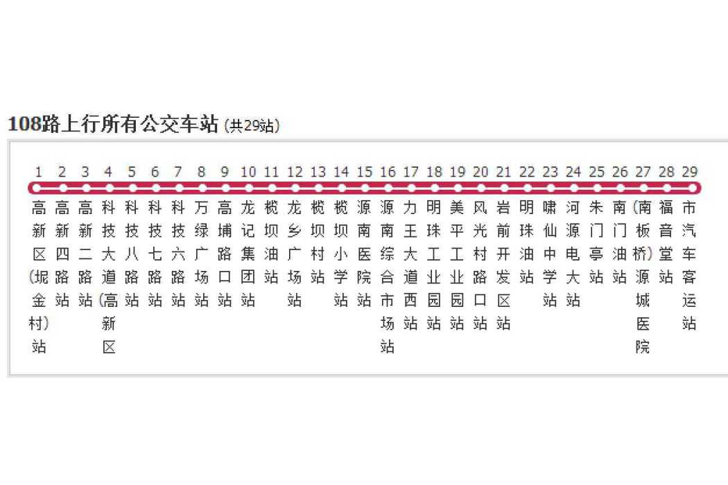 河源公交108路