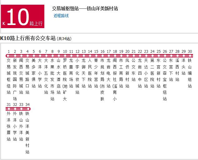 龍巖公交K10路