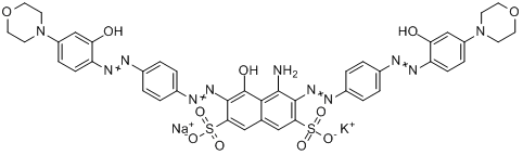 4-氨基-5-羥基-3,6-二[[4-[[2-羥基-4-（4-嗎啉基）苯基]偶氮]苯基]偶氮]-2,7-萘二磺酸鉀鈉鹽