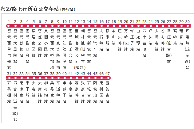 北京公交密27路