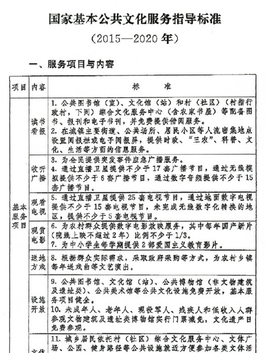 關於加快構建現代公共文化服務體系的意見