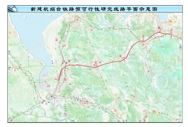 杭紹台城際鐵路線路走向